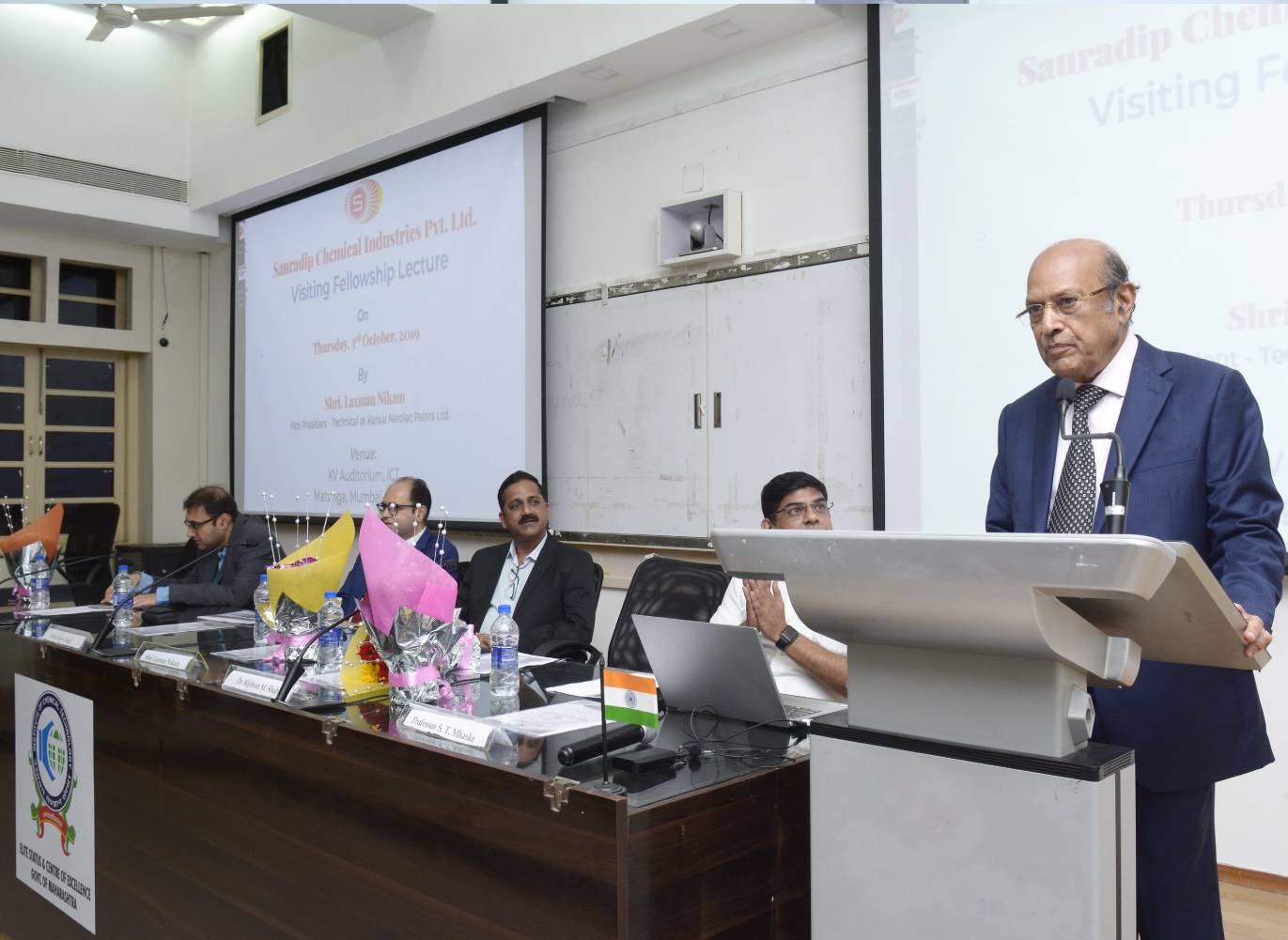 Sauradip Chemical Industries Visiting Fellowship Lecture held at Institute of Chemical Technology on 3rd October, 2019
